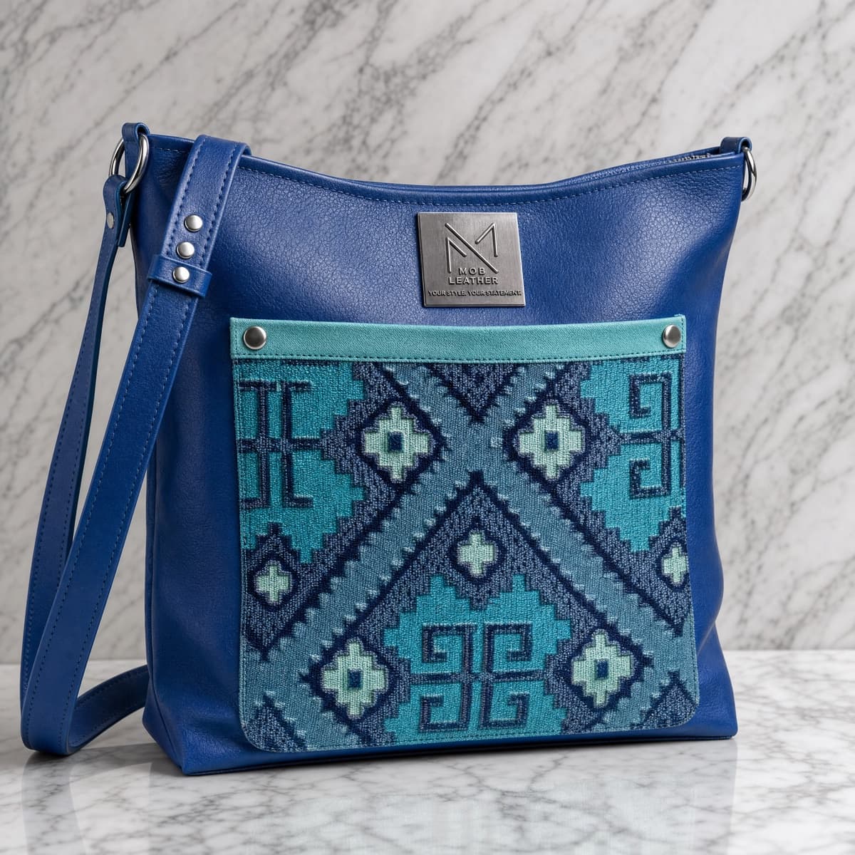 Blue Aztec Shoulder Bag — view 4
