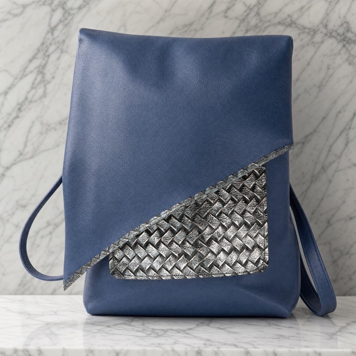 Handmade Denim Leather Backpack