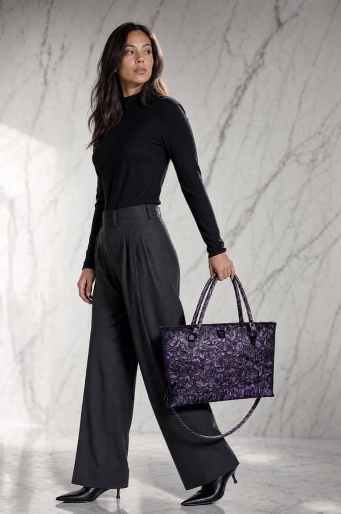 Purple Rose-Embossed · Gunmetal