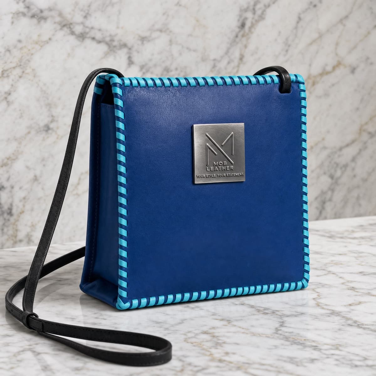 Blue Mini Crossbody — angle view